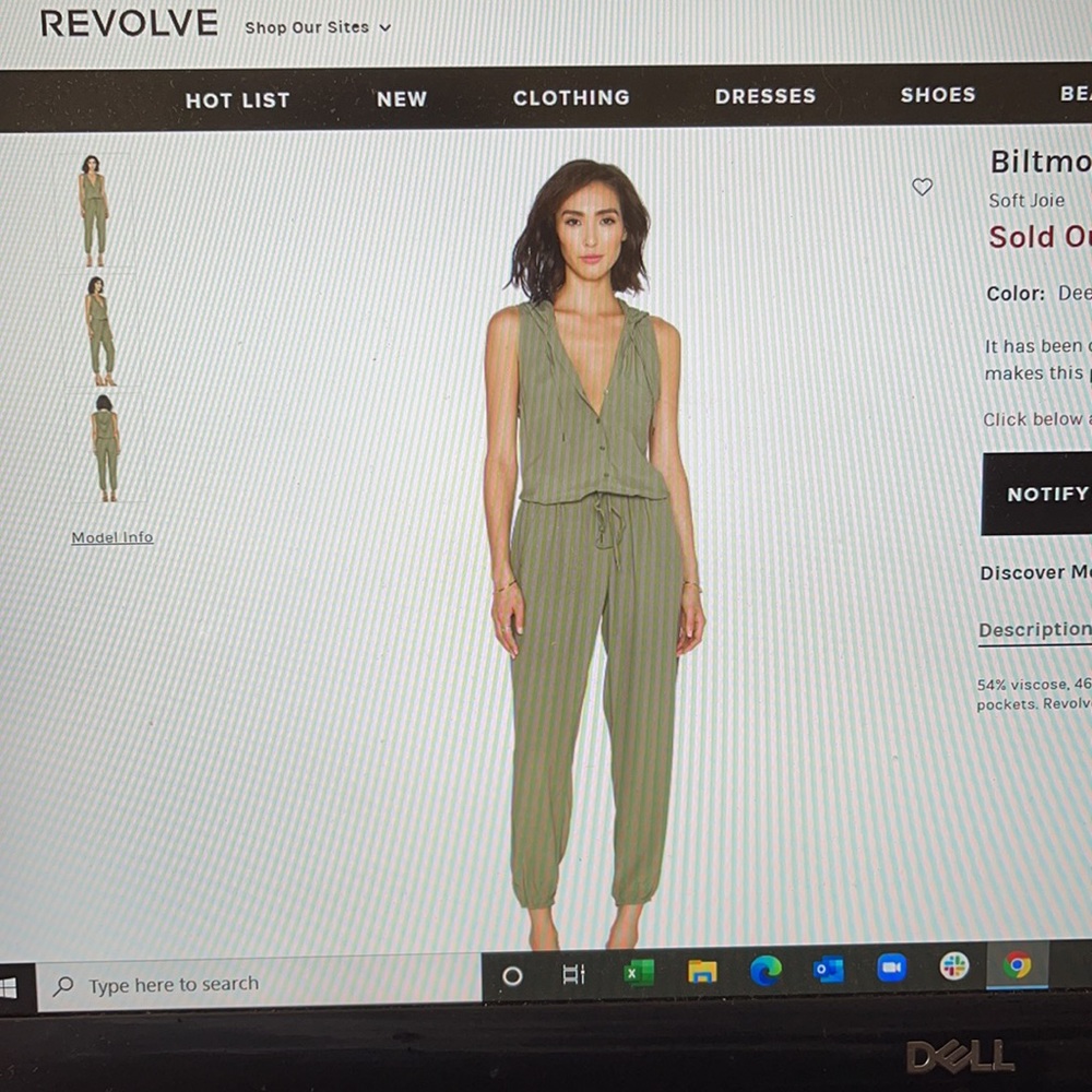 Soft Joie Biltmore Jumpsuit in Deep lichen Green